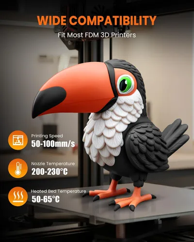 Vista 3 de TECBEARS Filamento PLA 1.75mm, Filamento de impresora 3D enrollado cuidadosamente, precisión dimensional +/- 0.02 mm, carrete de 1 kg (2.2 lbs)