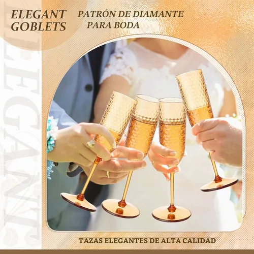 Vista 6 de Remerry 24 Copas de champán de plástico desmontables de 5.5 onzas, champán
