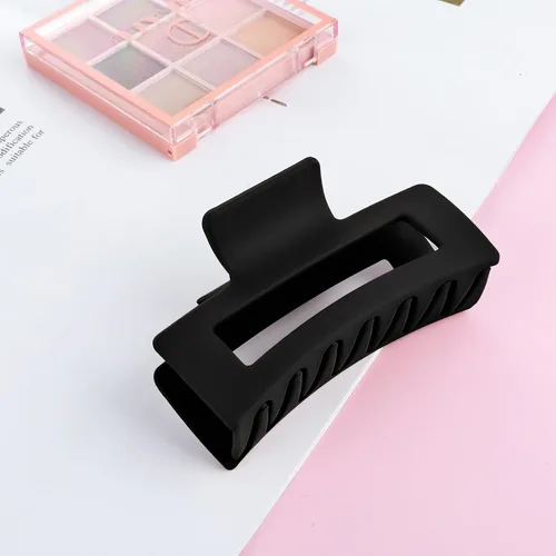 Vista 6 de WLLHYF Pinzas cuadradas de 3.5 pulgadas para el cabello, pasadores mate antideslizantes, horquillas de sujeción fuerte, pinzas de plátano medianas