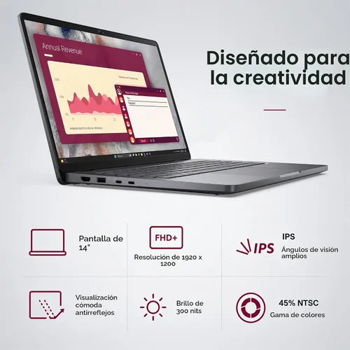 Vista 3 de Dell Pro 14 PC14250, 14" FHD+, Intel Core 5 120U, 16 GB DDR5 RAM, 512 GB SSD