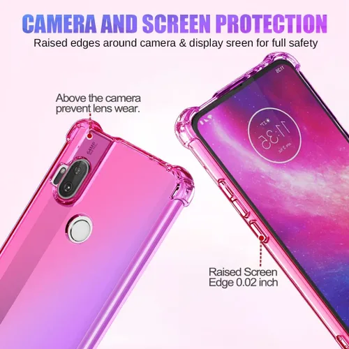 Vista 2 de Funda para Moto One Hyper Case, Motorola One Hyper XT2027 Linda funda para niñas, degradado, delgada, antiarañazos, suave TPU funda protectora a