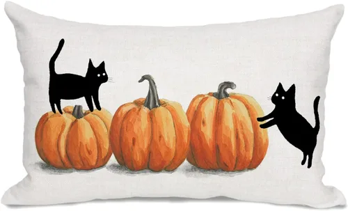 Vista 7 de Funda de almohada de Halloween de 12 x 20 pulgadas con temática otoñal de Just a Spooky Goose en disfraces de Halloween, lindas almohadas