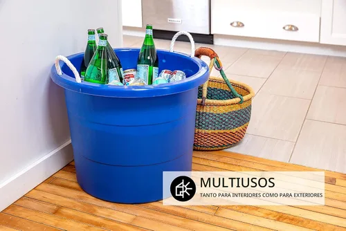 Vista 3 de United Solutions - Cuba de almacenamiento de fácil acceso con asas de cuerda, 19 galones, azul, 2 unidades (TU0335)