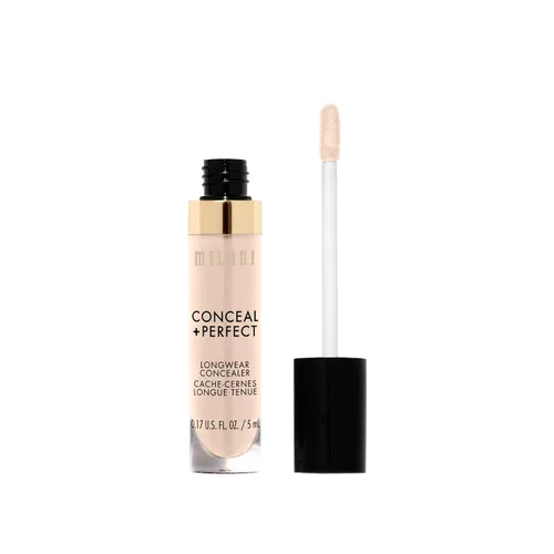 Vista 2 de Milani Conceal + Perfect Corrector de Larga Duración de Cobertura Completa Infundido con Ácido Hialurónico y Vitamina E, Cubre Ojeras, Manchas e