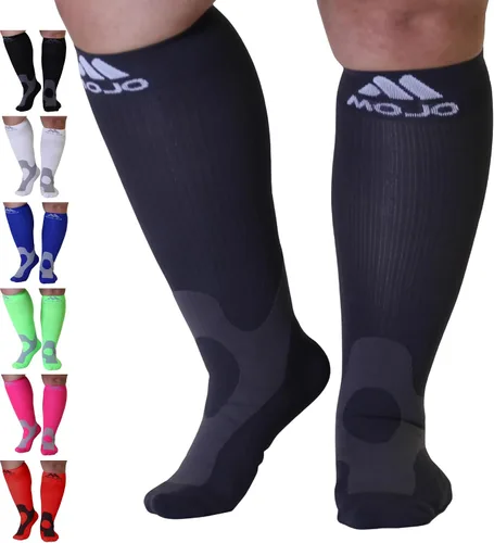 Vista 9 de Mojo A601R - Calcetines de compresión médica para mujeres y hombres, 20-30 mmHg, hasta la rodilla para dolor y circulación de venas, A601R