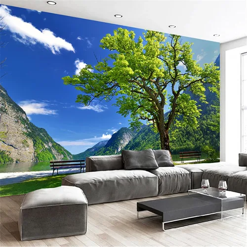Vista 8 de Murales de pared 3D de bloques geométricos nórdicos 3D en blanco y negro, papel tapiz de geometría moderna, murales panorámicos, adecuado