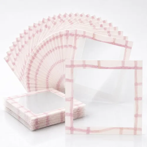 Vista 10 de 30 PCS Reusable Diamond Painting Release Paper Premium Frame Film Paper Watercolor Dots - Pink & Sky Blue