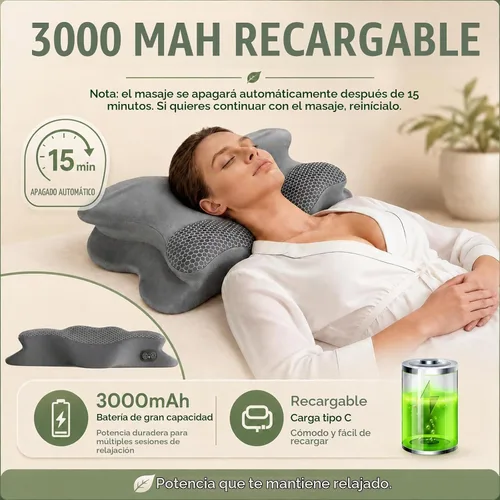 Vista 5 de Almohada cervical 2 en 1 para aliviar el dolor de cuello con calefacción