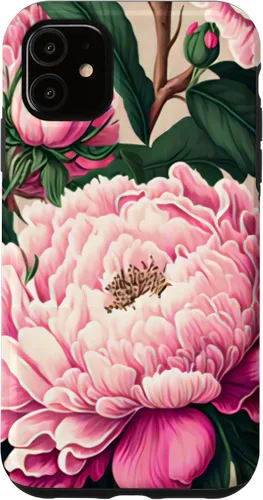 Vista 8 de Funda con diseño artístico de peonía rosa para iPhone 16