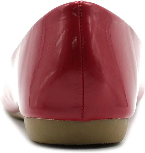 Vista 2 de Ollio Zapato de ballet básico para mujer con punta puntiaguda y esmalte plano