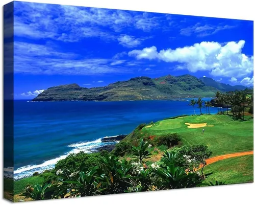Vista 33 de chenchenArt Augusta - Arte de pared para campo de golf nacional Augusta, campo de golf de 12 hoyos, arte de pared para sala de estar, dormitorio