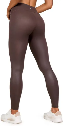 Vista 2 de CRZ YOGA Butterluxe Matte Faux Leather Leggings for Women 28'' - No Front Seam High Waist Stretch Tights Pleather Pants
