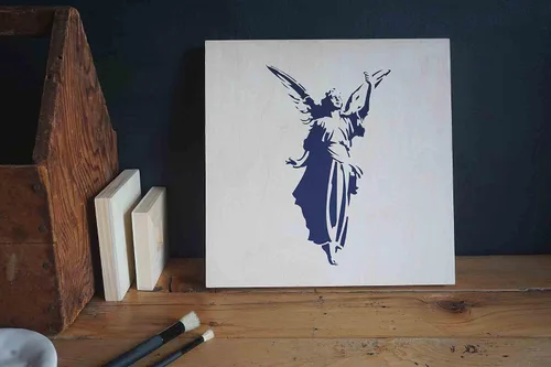 Vista 2 de Stencil1 Plantilla de 8.5 x 11 pulgadas, ángel, 8.5 x 11