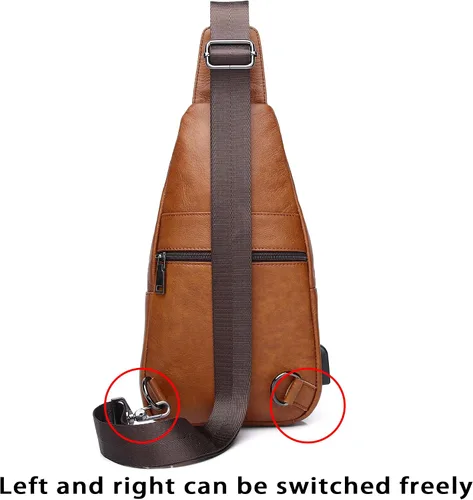 Vista 140 de LUKZIJAES Bolso bandolera de cuero genuino para hombre