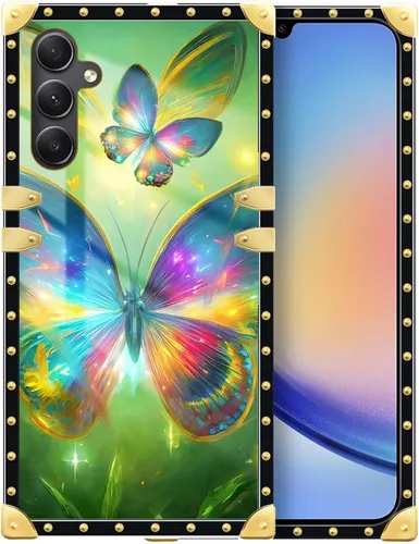 Vista 157 de Funda compatible con Samsung Galaxy A03S 4G, TPU suave de lujo y parte trasera de policarbonato duro para niñas y mujeres, funda protectora a prueba