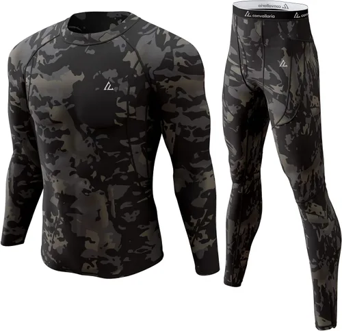 Vista 118 de Conjunto de ropa interior térmica para hombre, ropa interior larga 1#verde militar