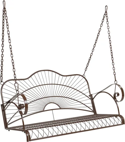 Vista 9 de VINGLI Columpio de Metal Mejorado para Patio y Porche, Capacidad de Peso de 660 LBS Silla Columpio de Acero para Exteriores, Silla Columpio