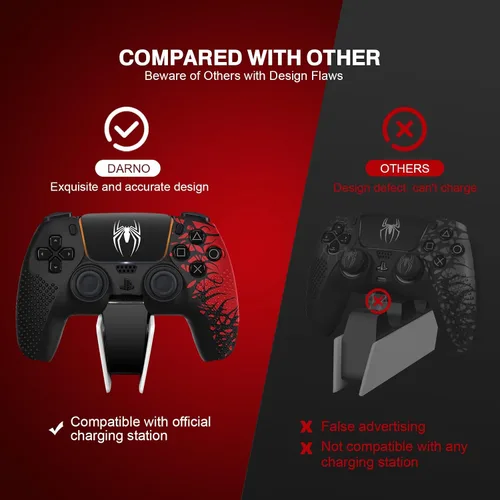 Vista 3 de Darno Funda de silicona antideslizante para controlador Ps5, accesorios para controlador Ps5, suave cubierta protectora para el agarre del control