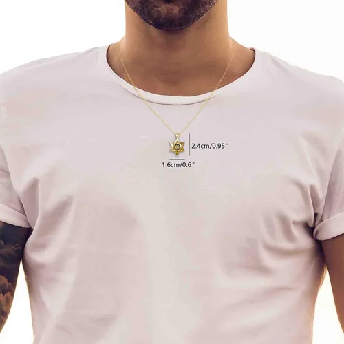 Vista 3 de NanoStyle Collar de estrella de David con colgante de salmo para hombres o mujeres con Shir Lamaalot Salmo 121 canción hebrea de ascensos oración
