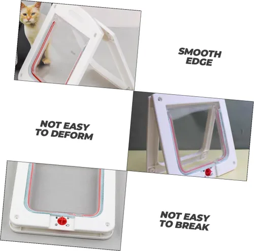 Vista 4 de HEMOTON 2 puertas controlables con solapa para gatos para un fácil acceso, portal para gatos, duradera, fácil de instalar, puerta para mascotas