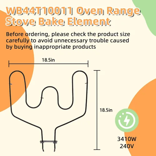 Vista 5 de AMI PARTS WB44T10011 Elemento de horneado del horno de reemplazo Compatible con horno G-E Ken-more JBP68DM1WW, JBP78WB1WW, JBP78AB2AA, JCBP35BJ2BB