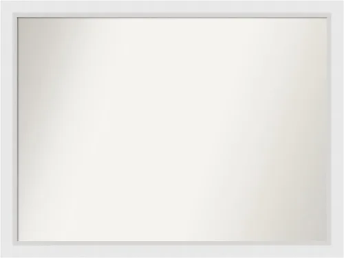 Vista 249 de Amanti Art Espejo de baño blanco para sobre el fregadero, 24 x 26 pulgadas, espejo rectangular blanco y blanco, marco de madera contemporáneo