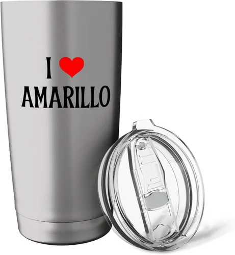 Vista 5 de I Love Amarillo I Heart Amarillo TX Holiday Travel Souvenir Stainless Steel Insulated Tumbler