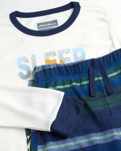 Vista 3 de Eddie Bauer Conjunto de pijama para niño - Acogedor conjunto de ropa de dormir de invierno de forro polar - Camisa de manga larga de 4 piezas