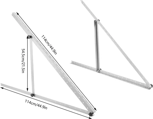 Vista 6 de Soportes de montaje de panel solar, soporte de panel solar plateado de aleación de aluminio, kit de rieles de montaje de panel solar RV de 45