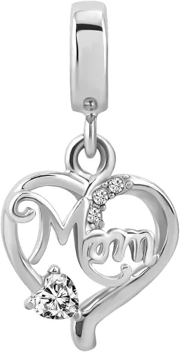 Vista 2 de LovelyCharms Amor mamá madre corazón encanto colgante cuentas para pulsera europea