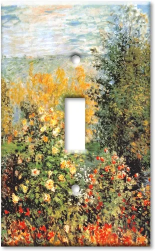 Vista 6 de Art Plates - Cubierta de placa de interruptor en blanco de dos bandas - Monet: Stiller Winkel - (Hecho en EE. UU.)