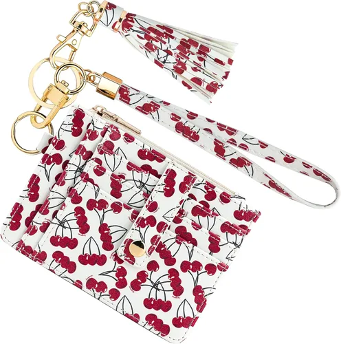 Vista 14 de KNGITRYI Billeteras pequeñas de pulsera para mujer RFID para tarjetas de crédito, cartera con llavero, cartera para tarjetas de crédito