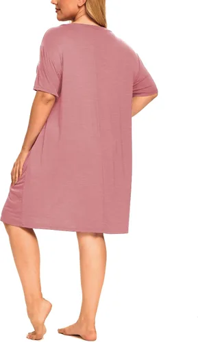 Vista 6 de Camisones de talla grande para mujer, ropa de dormir con gráficos, vestidos de noche con bolsillos