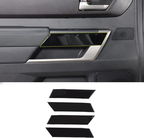 Vista 16 de Tira de decoración de panel de puerta interior de automóvil ABS para Toyota Tundra 2022 Protección de la puerta del automóvil, accesorios de moldura