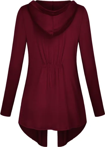 Vista 3 de Miusey Sudadera con capucha para mujer, diseño contemporáneo con parte delantera abierta, talla M 2X