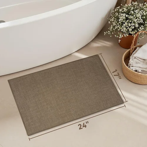 Vista 2 de MontVoo Alfombra de Baño - Alfombras de Baño Ultra Delgadas Antideslizantes para Alfombra de Baño de Secado Rápido, Respaldo de Goma Alfombras
