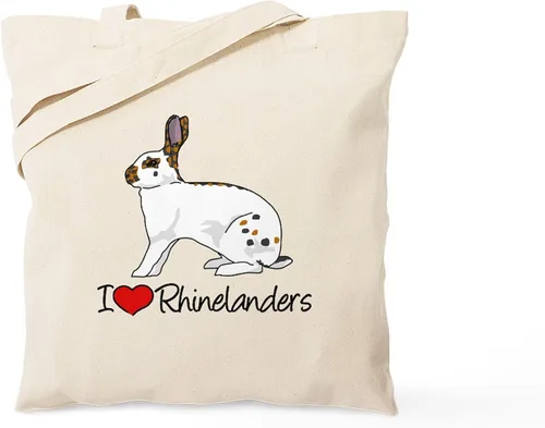Vista 7 de CafePress Ascii Rabbit Tote Bag - Bolsa de lona natural, bolsa de compras reutilizable