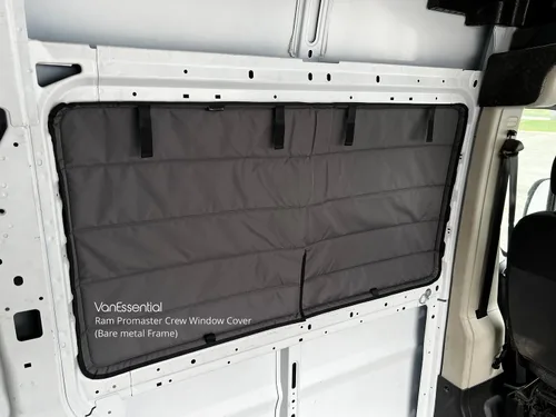 Vista 2 de VanEssential Cubierta Aislante con Oscurecimiento Total para Ventana de Tripulación Diseñada para RAM Promaster Marco de Ventana de Metal Desnudo