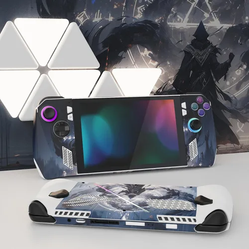 Vista 2 de PlayVital Juego de 2 calcomanías protectoras para ROG Ally, calcomanías personalizadas de vinilo para consola de juegos portátil ROG Ally
