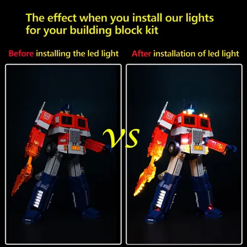 Vista 3 de Kyglaring Kit de iluminación LED (sin modelo) diseñado para Lego Optimu Prime Transformer 10302 Kit de construcción modelo - sin juego de Lego