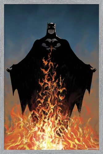 Vista 16 de Trends International DC Comics Batman - Póster de pared de fuego, 22.4 pulgadas de largo x 14.7 pulgadas, versión enmarcada de madera de granero