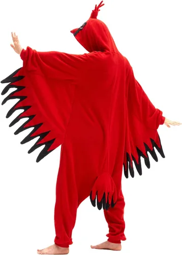 Vista 6 de vavalad Cardinal Costume, Adult Animal Onesie with Wings, Funny Costumes for Women, Couple Costumes