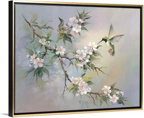 Vista 9 de CANVAS ON DEMAND Mimi Jobe, lienzo enmarcado con diseño de colibrí, diseño tradicional, decoración del hogar, vida silvestre, arte de pájaros, 10 x