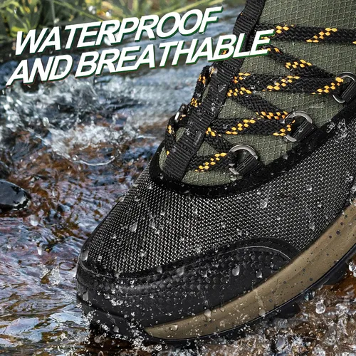 Vista 5 de R CORD Hiking Shoes for Men Low Top Waterproof Mens Hiking Shoes Trekking Trails Outdoor Backpacking Mountaineering Shoes