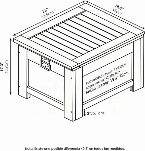 Vista 2 de Furinno TIOMAN - Enfriador de madera dura para exteriores, porche
