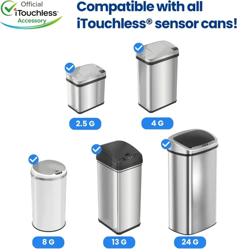 Vista 3 de iTouchless - Contenedor de basura de 4 galones con sensor, filtro de olor AbsorbX y ambientador de aire