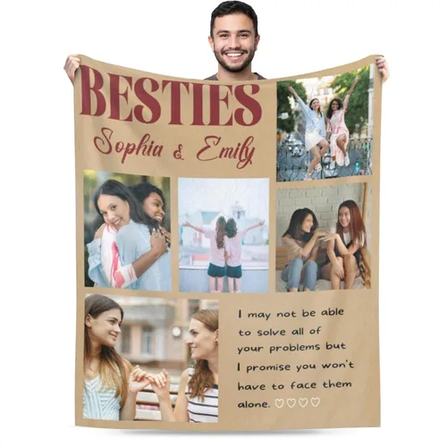 Vista 12 de Manta personalizada con imagen, mantas personalizadas para familia, marido, esposa, en cumpleaños, Navidad