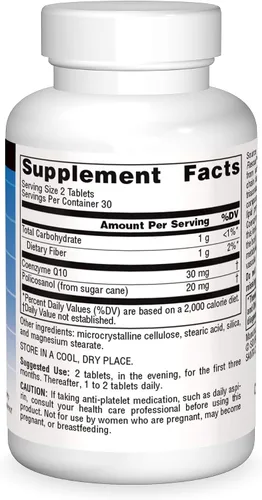 Vista 3 de Source Naturals Policosanol con coenzima Q10 10 mg comprimido, 60