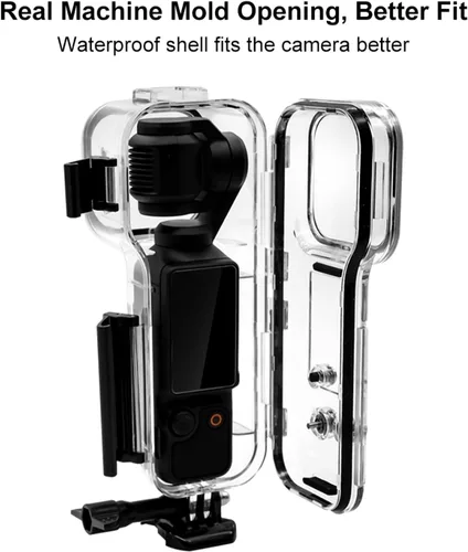 Vista 4 de PULUZ Funda de buceo para DJI Osmo Pocket 3 Funda impermeable PC carcasa protectora 147.6 ft/147 pies cubierta de buceo submarino con accesorios