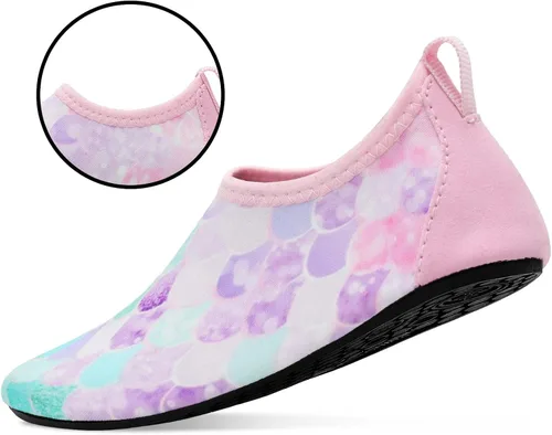 Vista 5 de Centipede Demon Zapatos de agua para niños y niñas, secado rápido, calcetines acuáticos para deportes, playa, natación, surf